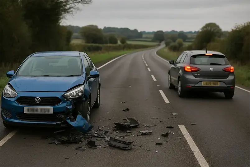 Driver fails to stop after a collision